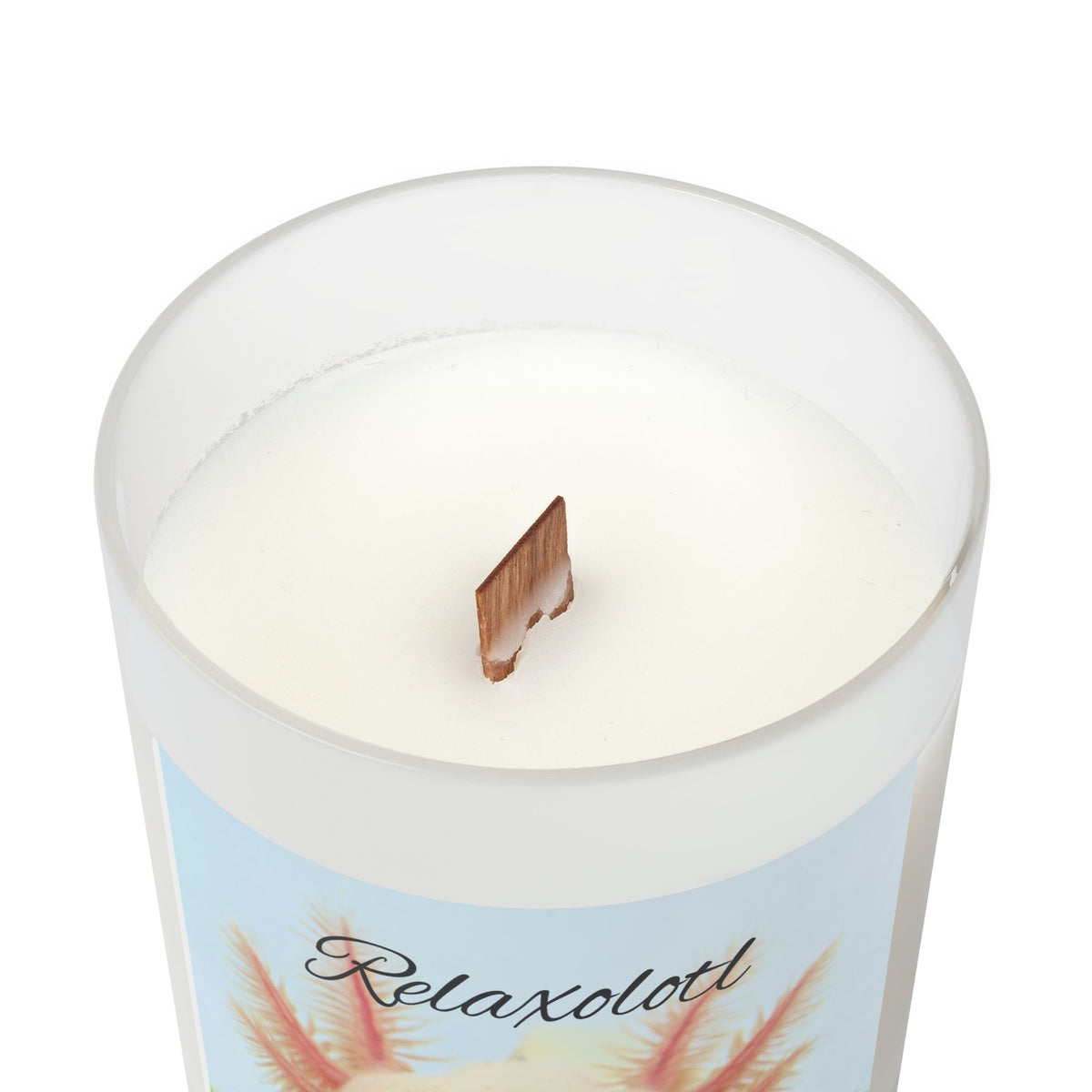 Relaxolotl Crackling Wooden Wick Frosted Glass Candle (11 oz)