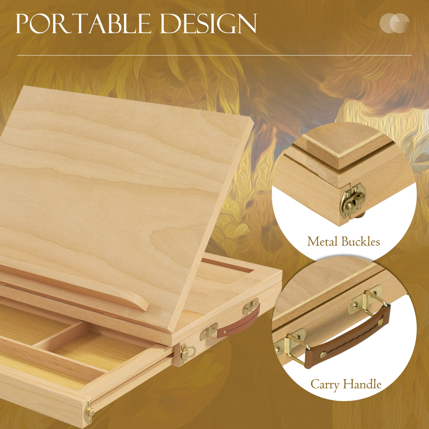 Vinsetto Portable Wooden Tabletop Easel Box