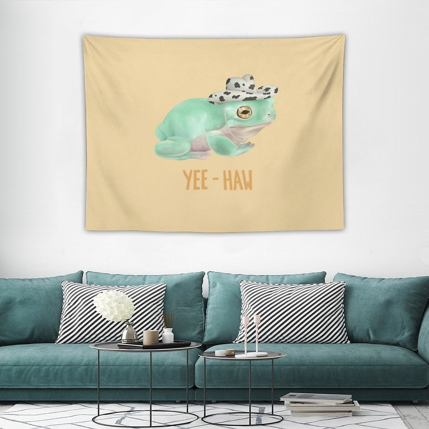 Cowboy Frog Tapestry