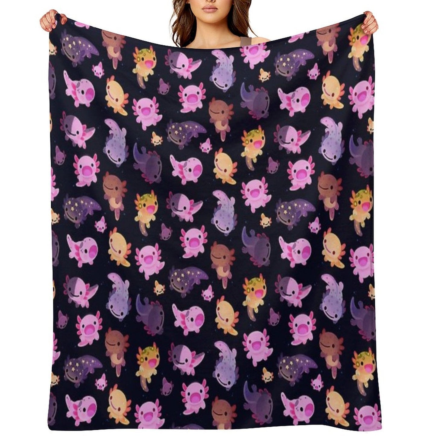 Happy Axolotl Throw Blanket