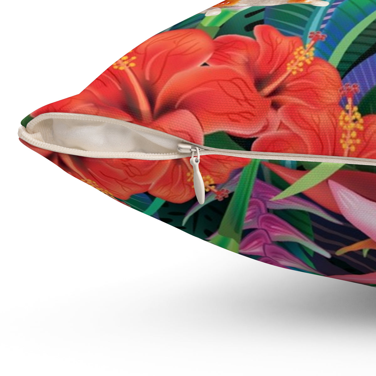 Tropical Tomato Frog Double-Sided Square Throw Pillow