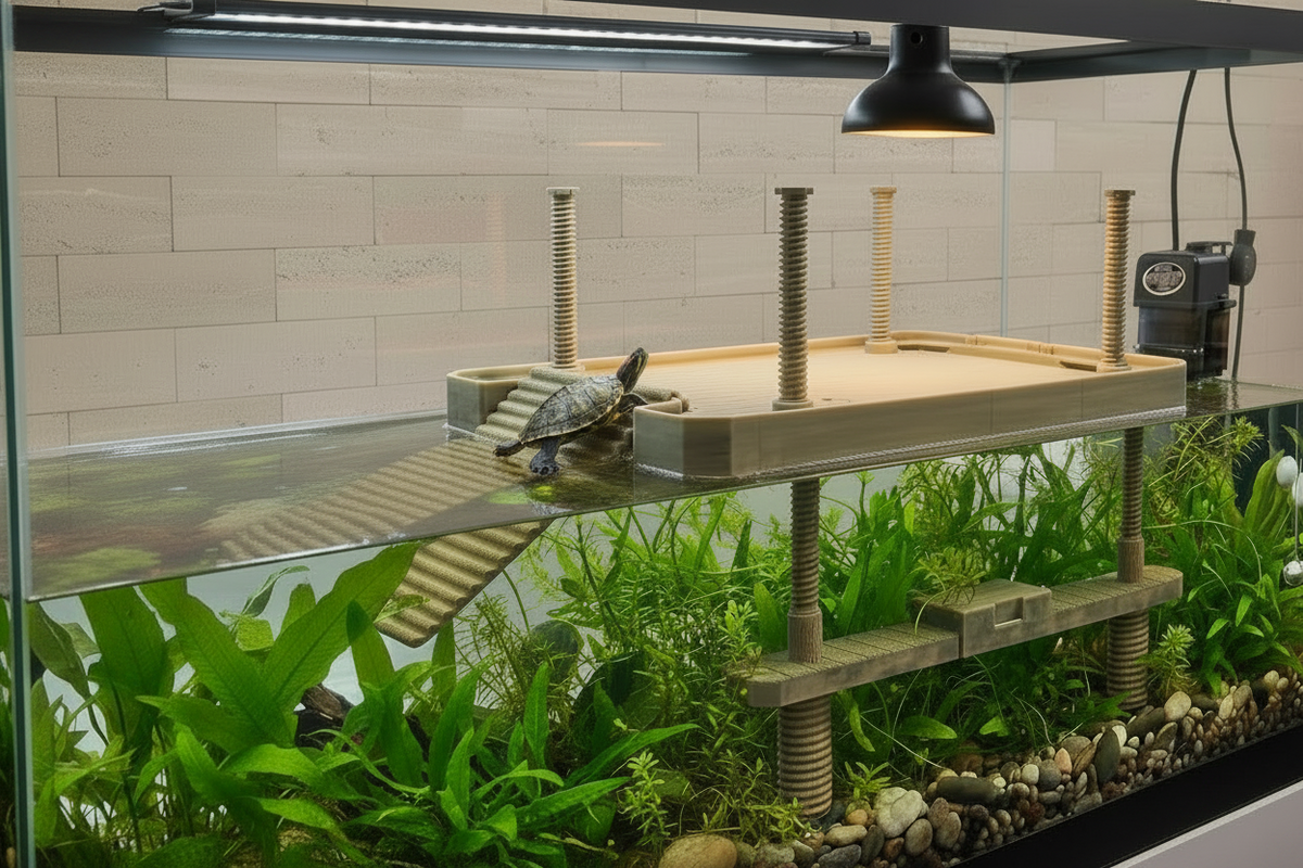 Floating Turtle Pier Basking Platform & Ramp – Self-Leveling Aquatic Dock