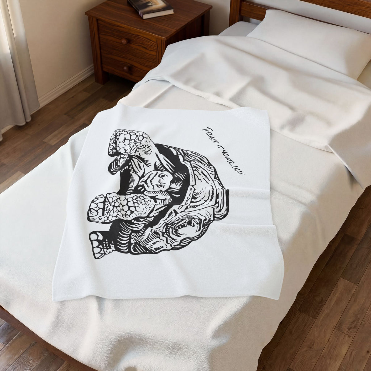 Customizable Illustrated Tortoise Plush Throw