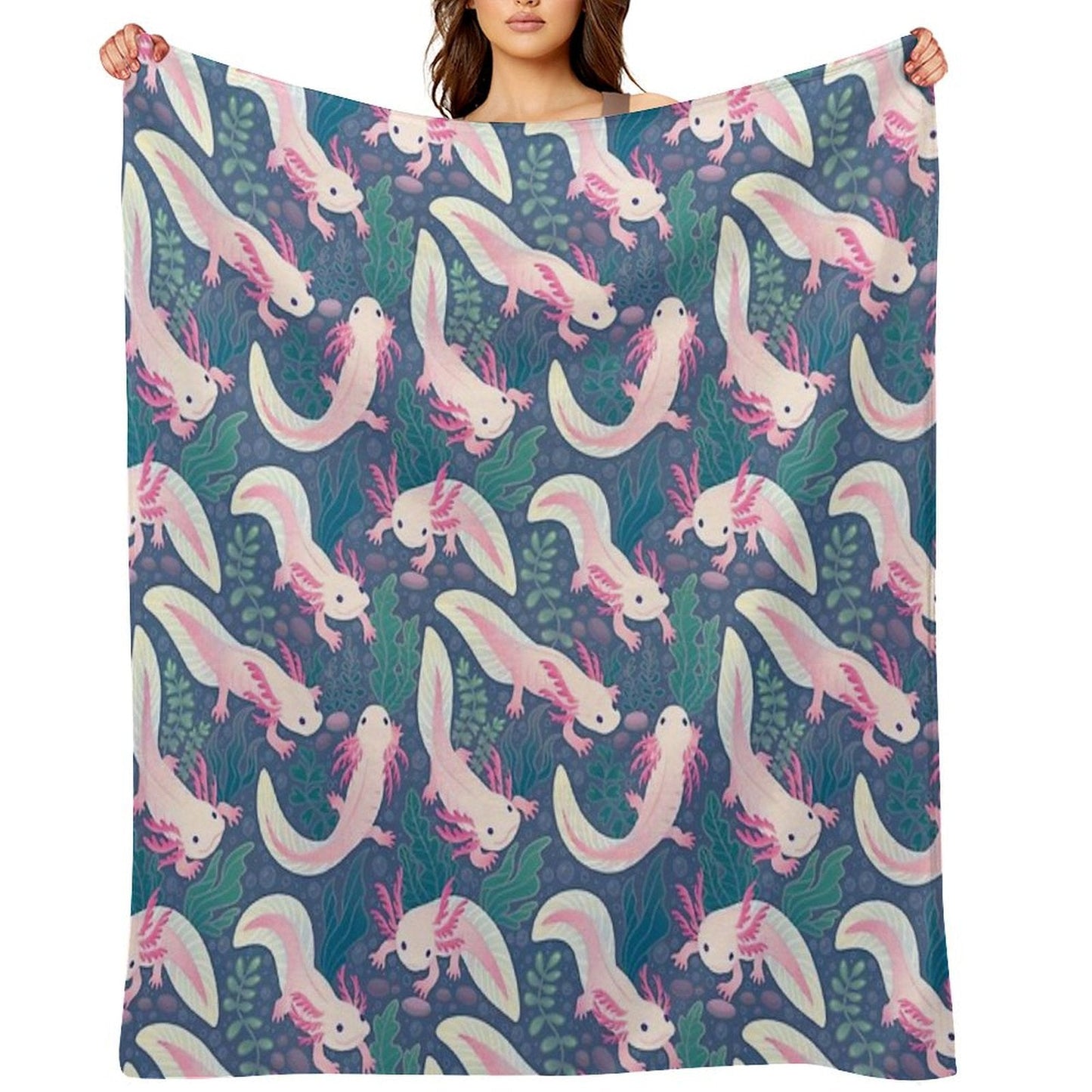 Axolotls Throw Blanket