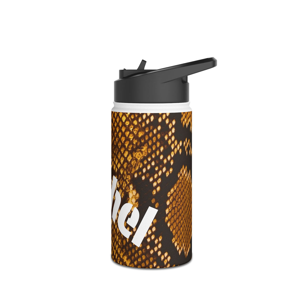 Personalized Snake Print Double-Wall Stainless Steel Water Bottle (12oz, 18oz, 32oz)