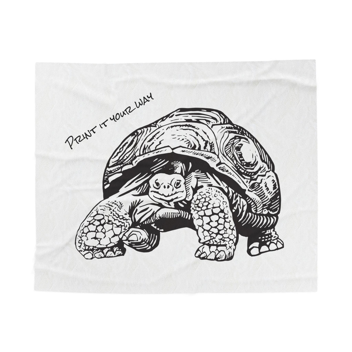 Customizable Illustrated Tortoise Plush Throw