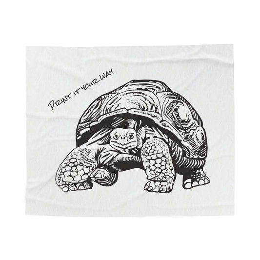 Customizable Illustrated Tortoise Plush Throw