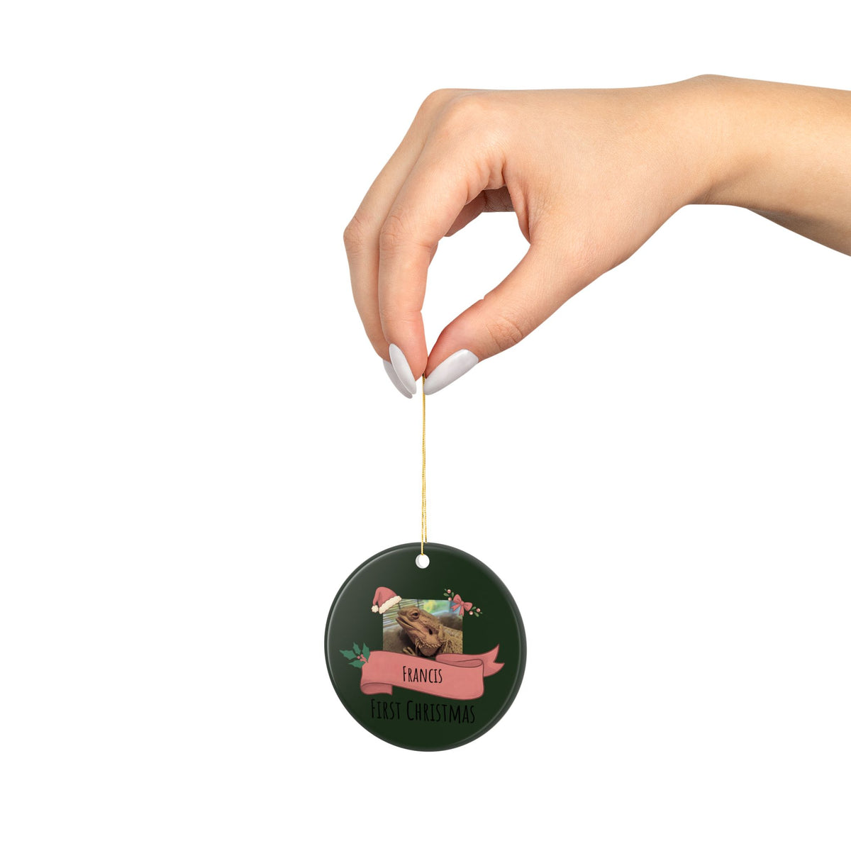 Personalized Holiday Keepsake Ceramic Ornament