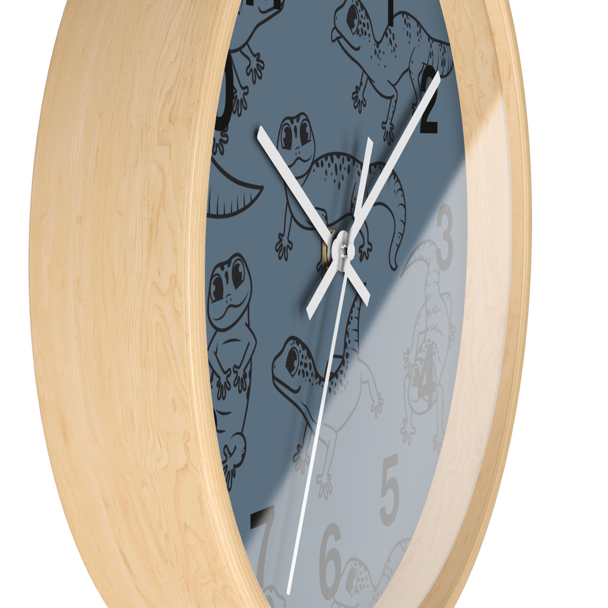 Playful Geckos 10" Wooden Wall Clock