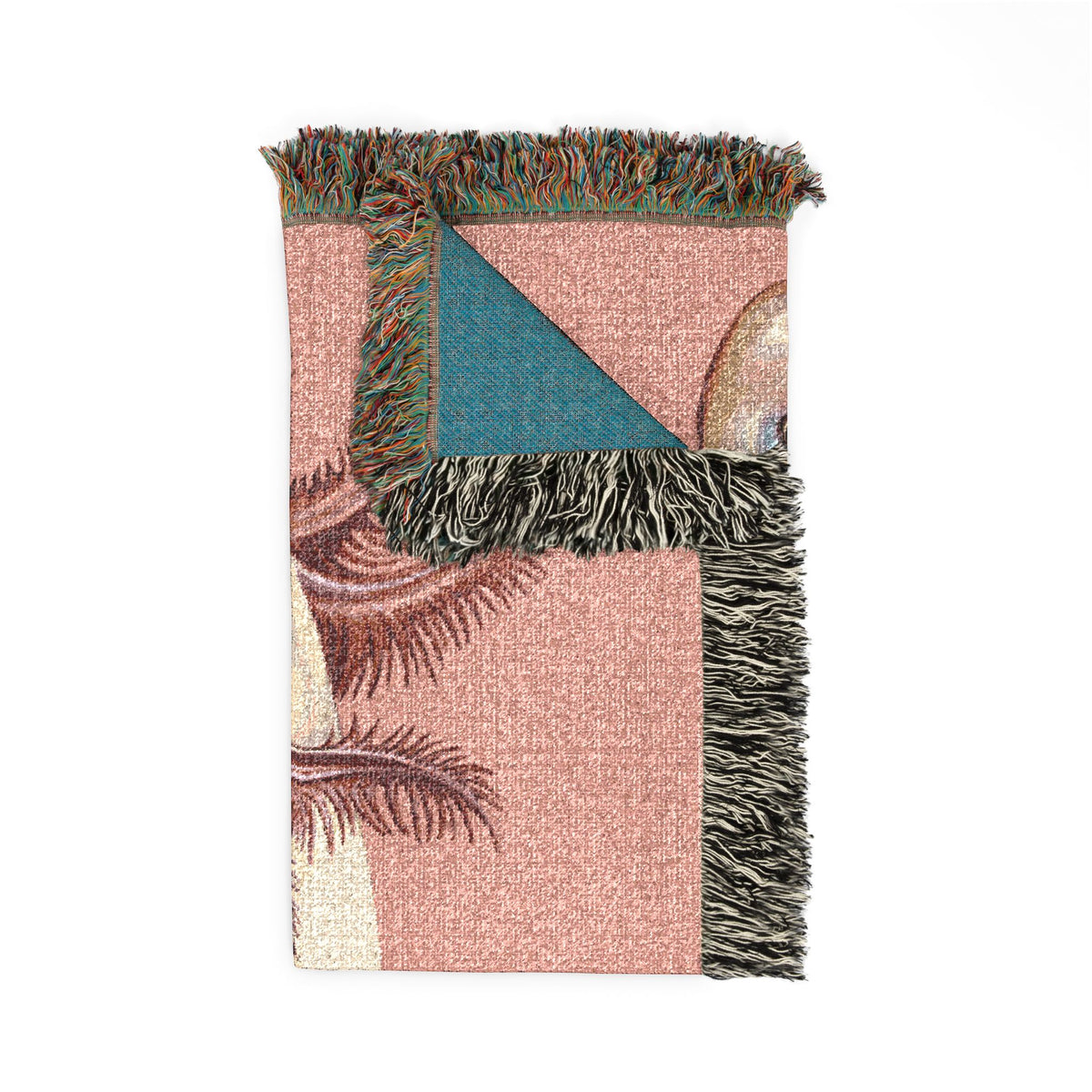 Axolotl Woven Cotton Fringe Throw Blanket