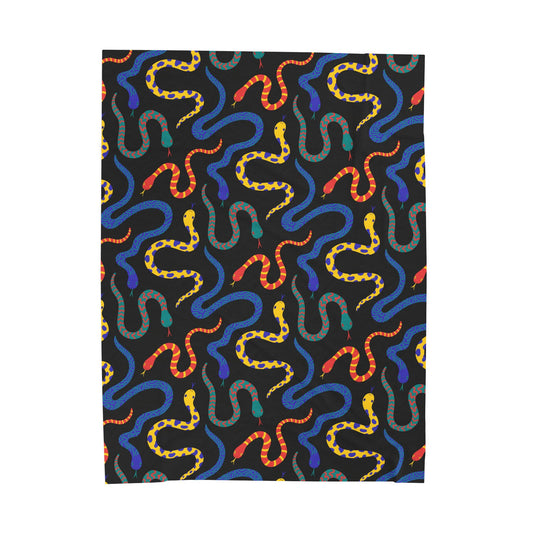 Vibrant Serpents Plush Throw