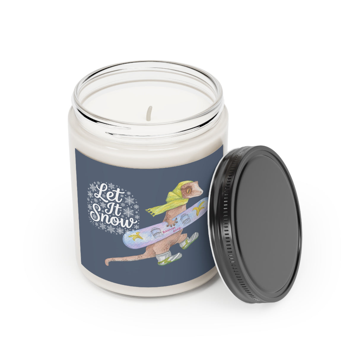 "Let It Snow" Crested Gecko Hand-Poured Candle