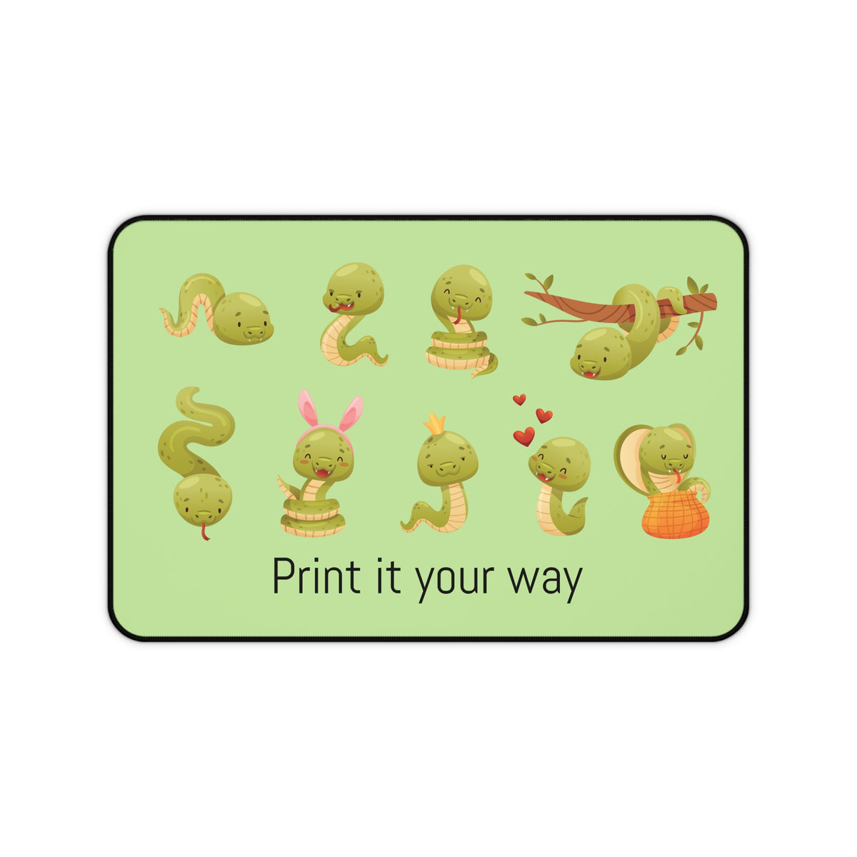 Customizable Whimsical Snakes Desk Mat