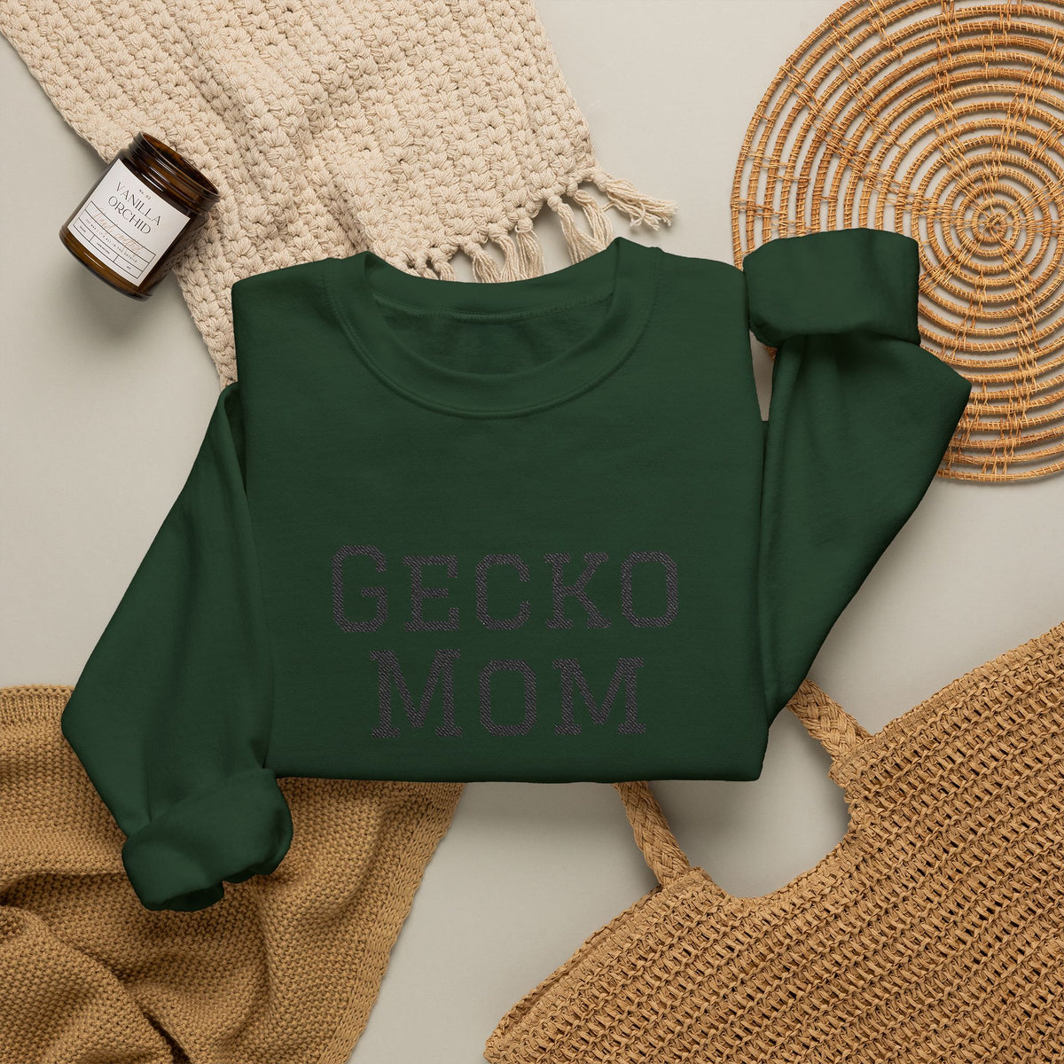 "Gecko Mom" Embroidered Crewneck Sweatshirt