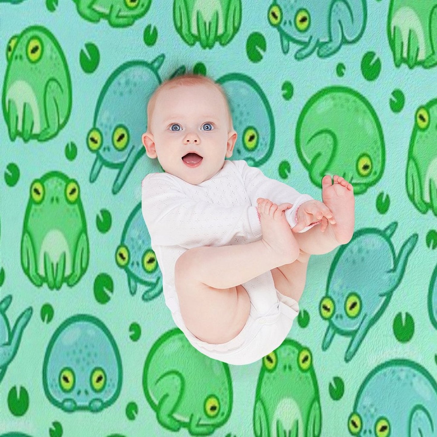 Friendly Frogs Throw Blanket