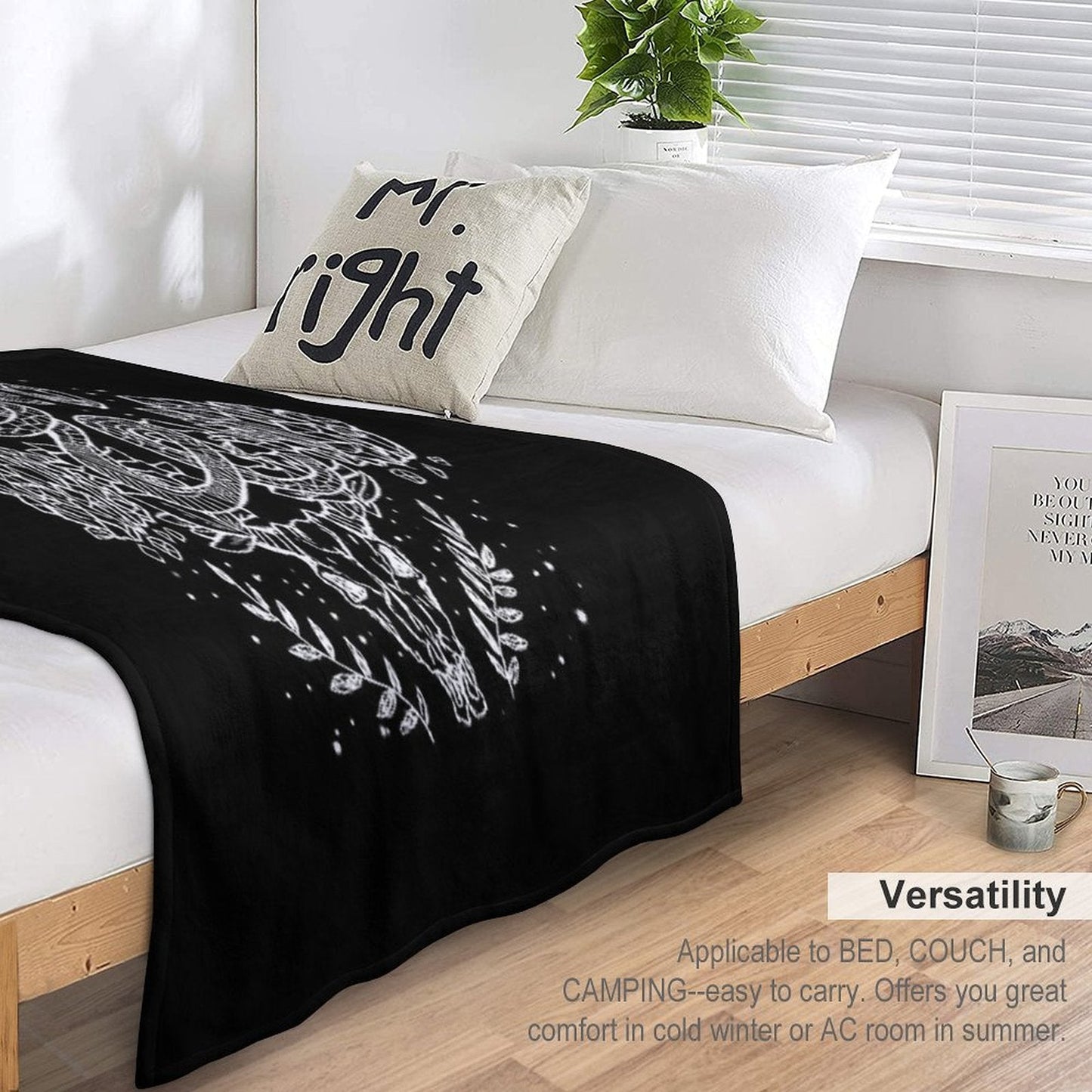Moon Phases, Snakes, And Crystals Witchy Design Throw Blanket
