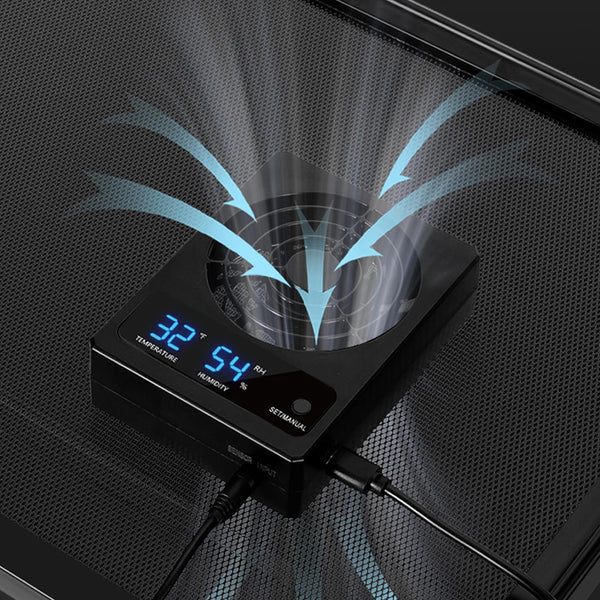 Digital Reptile Thermometer & Hygrometer with Built-In Ventilation Fan