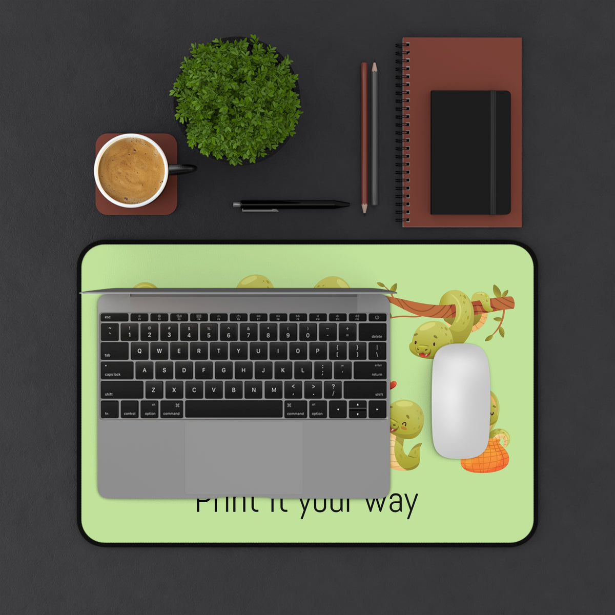 Customizable Whimsical Snakes Desk Mat