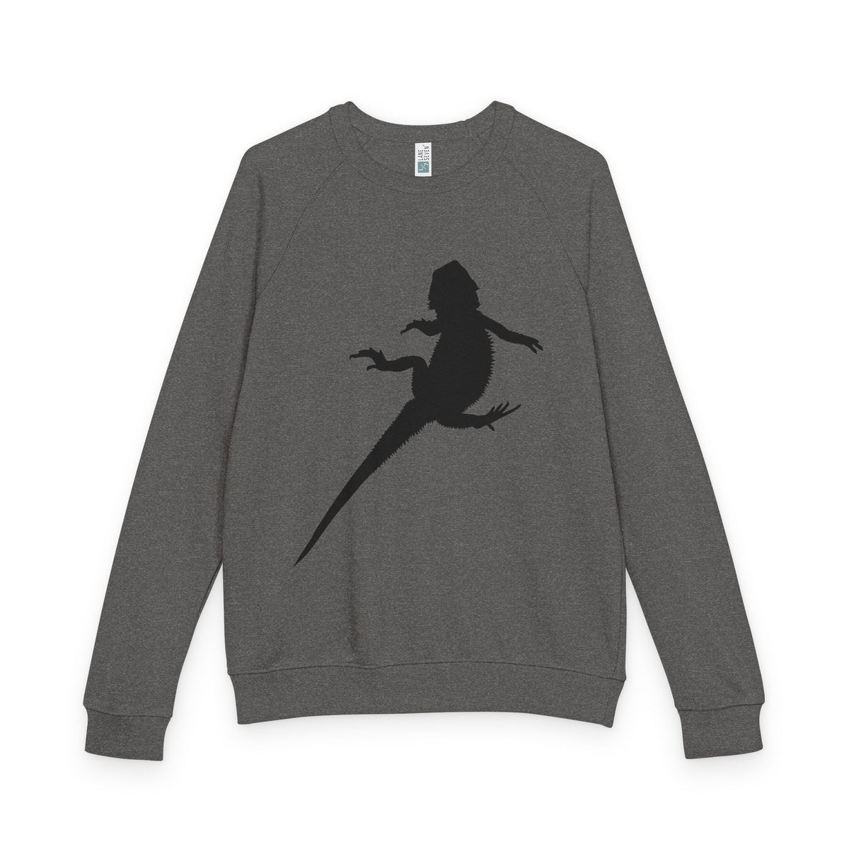Bearded Dragon Silhouette French Terry Raglan Crewneck
