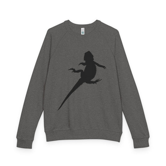 Bearded Dragon Silhouette French Terry Raglan Crewneck