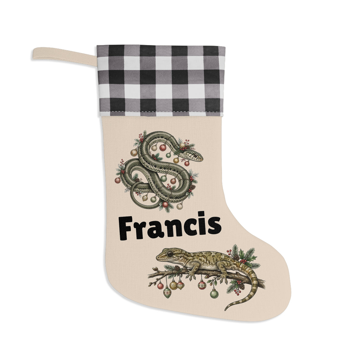 Personalized Plaid Cuff Holiday Stocking