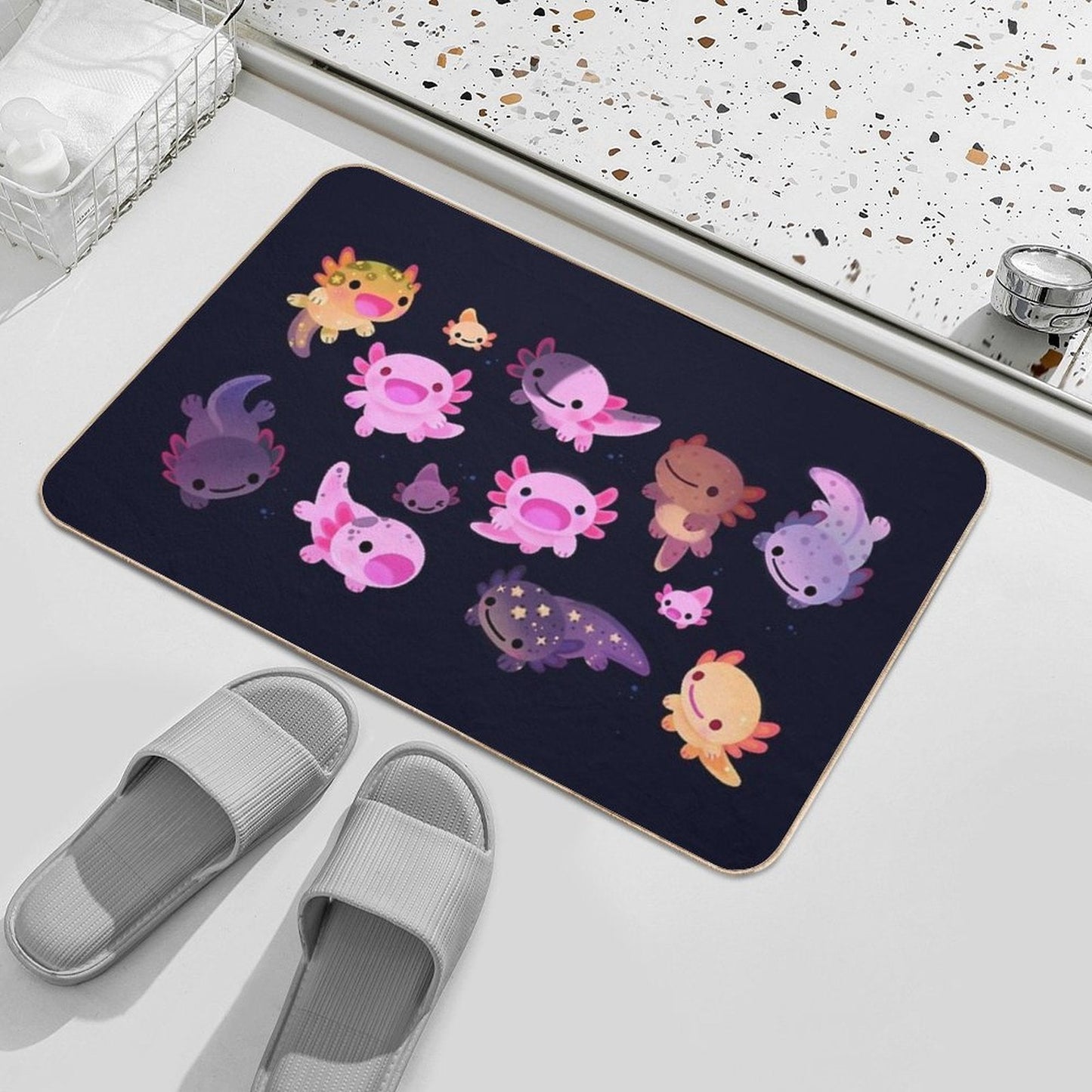 Happy Axolotl  High-Traffic Bath Mat