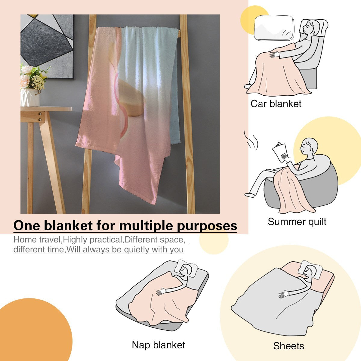 Personalized Kawaii Axolotl Blanket | Custom Name | Orange Axolotl Throw