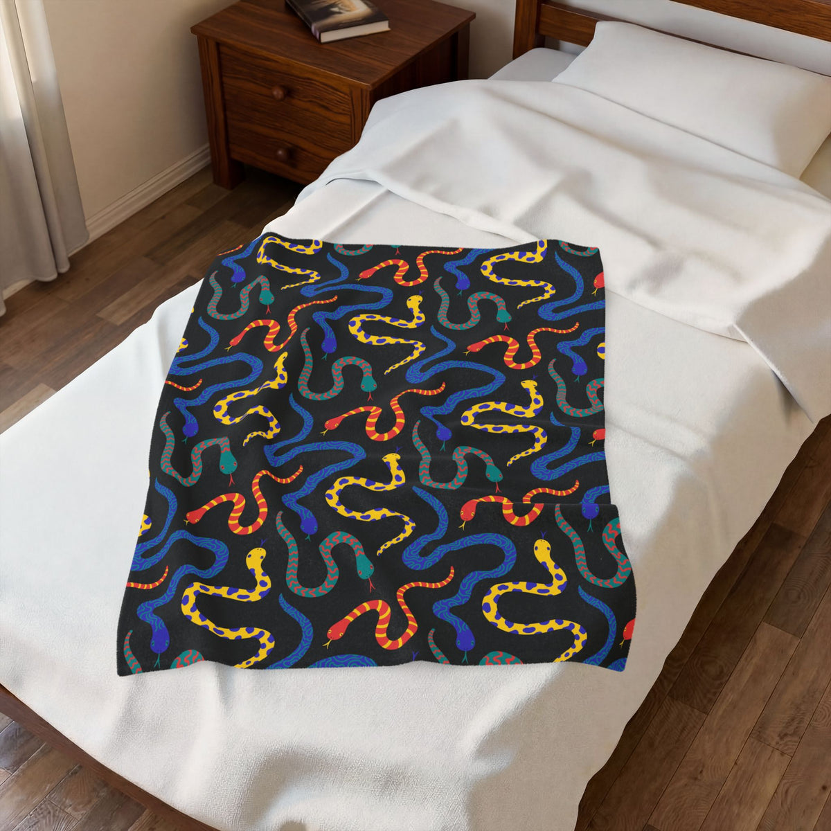 Vibrant Serpents Plush Throw