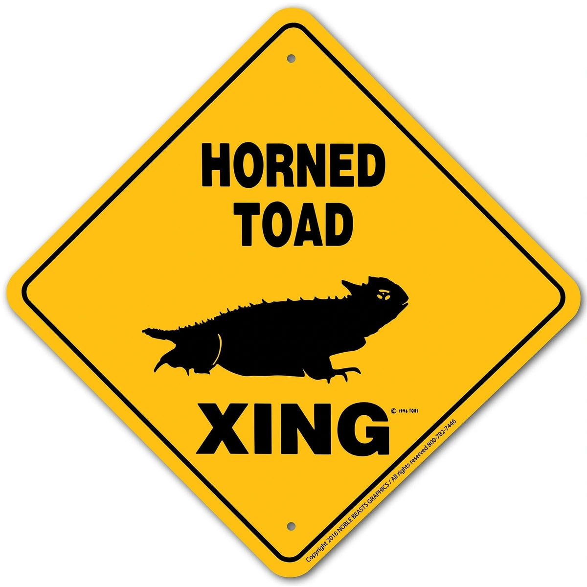 Horned Toad Xing Aluminum Sign