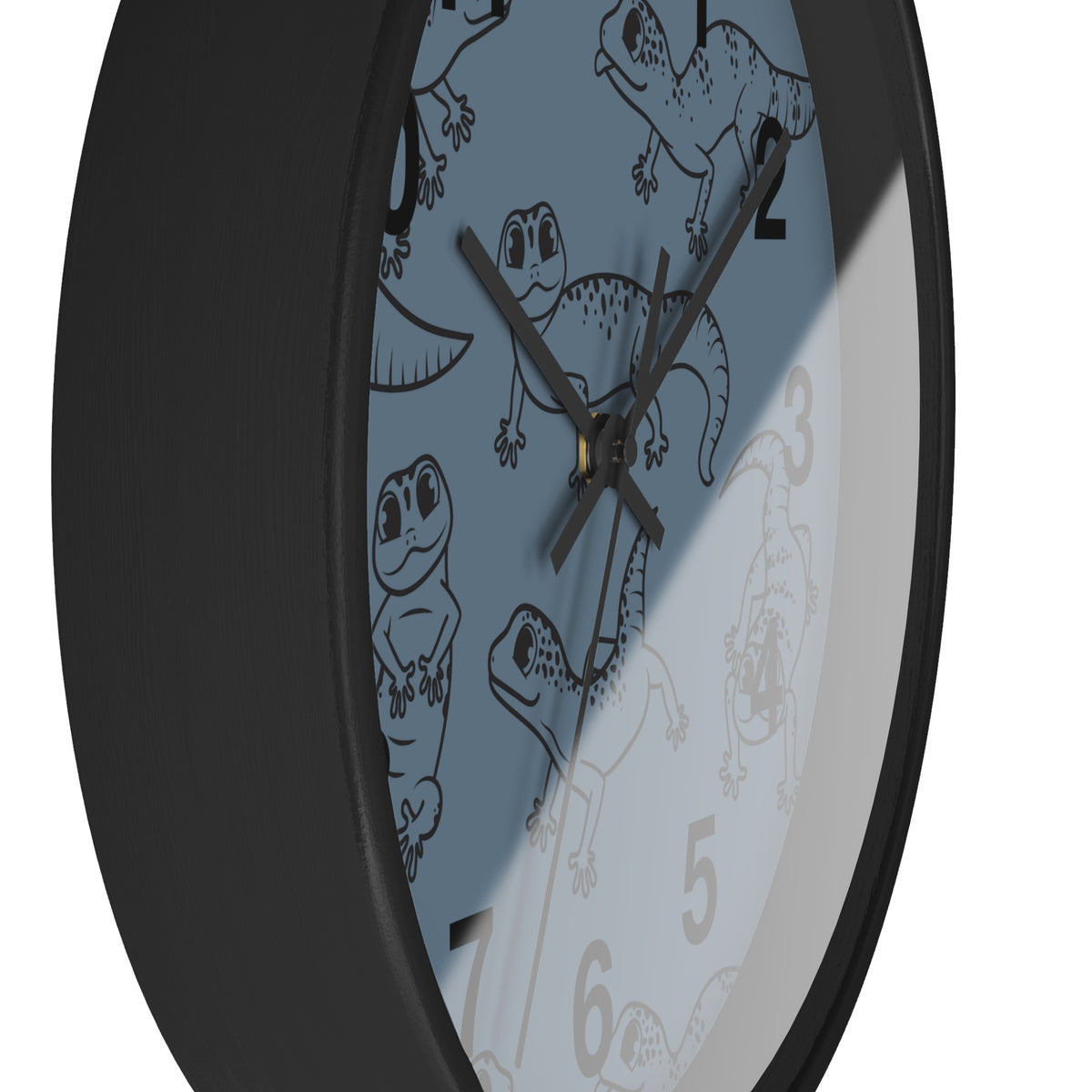 Playful Geckos 10" Wooden Wall Clock