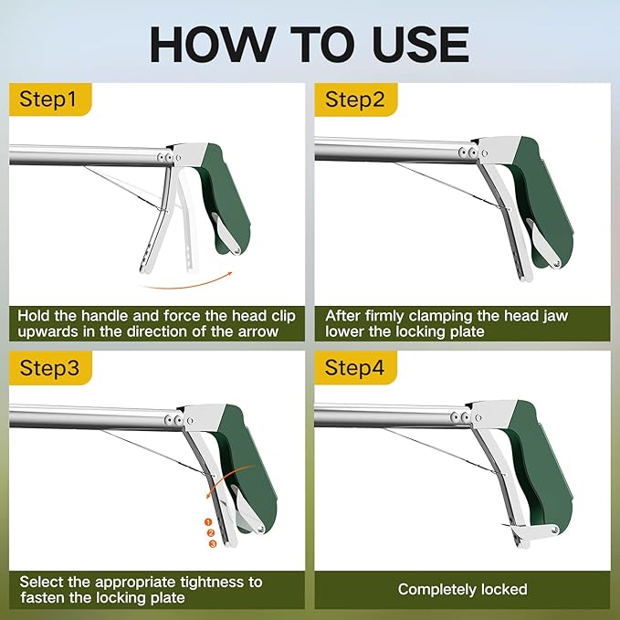 78" Foldable Stainless Steel Snake Tongs