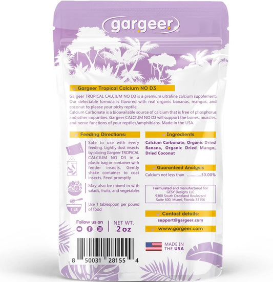 Gargeer Gentle Geck Tropical Flavoured Calcium (Without D3)