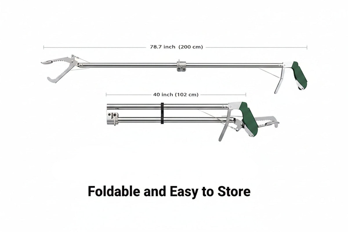78" Foldable Stainless Steel Snake Tongs