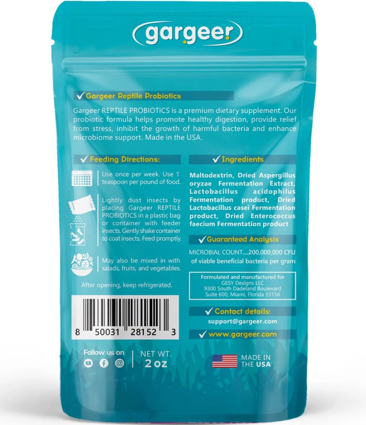 Gargeer All Reptiles Probiotic Supplement