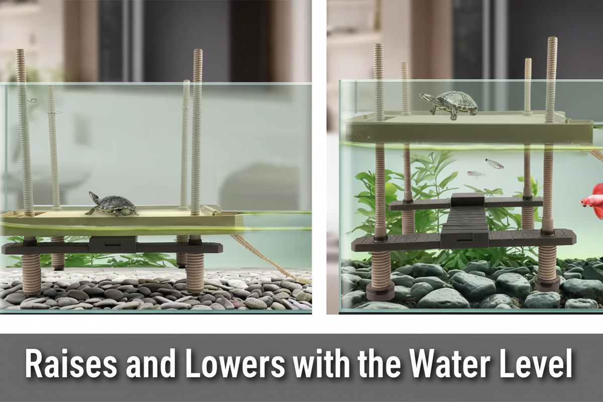 Floating Turtle Pier Basking Platform & Ramp – Self-Leveling Aquatic Dock