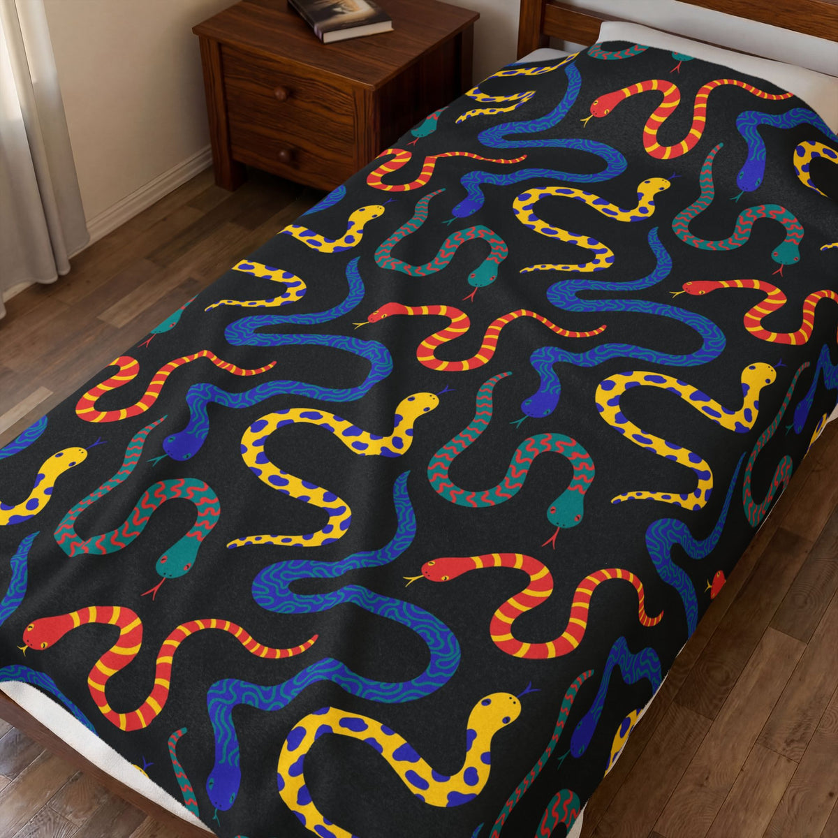 Vibrant Serpents Plush Throw