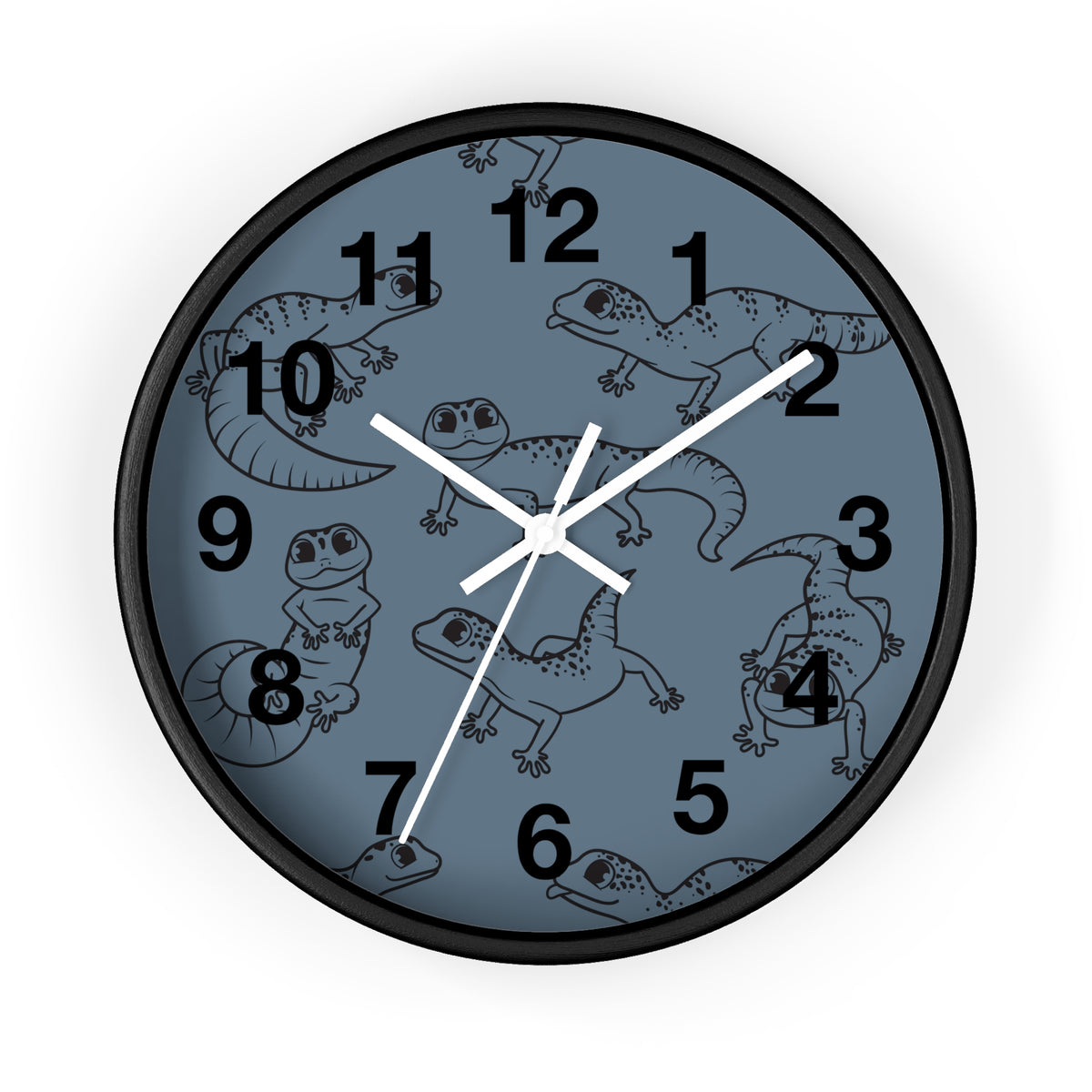 Playful Geckos 10" Wooden Wall Clock