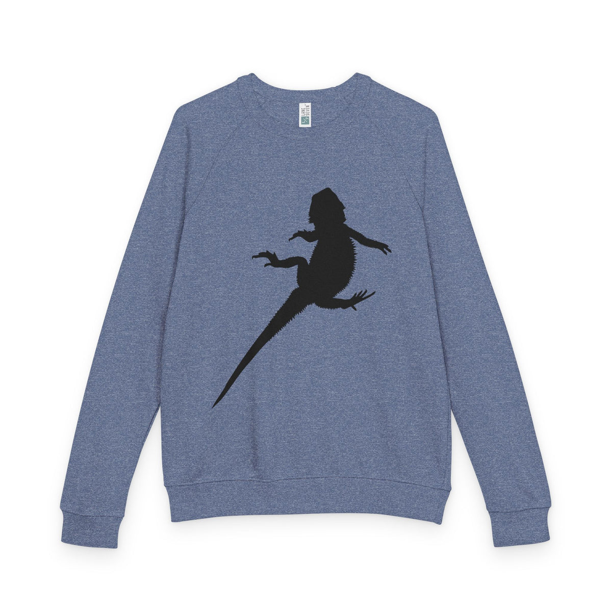 Bearded Dragon Silhouette French Terry Raglan Crewneck