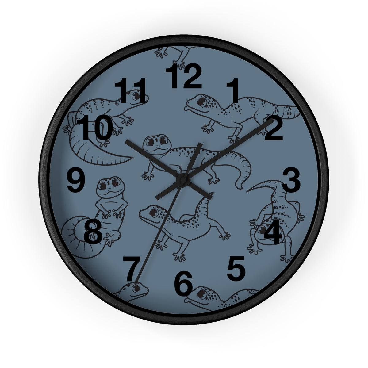 Playful Geckos 10" Wooden Wall Clock