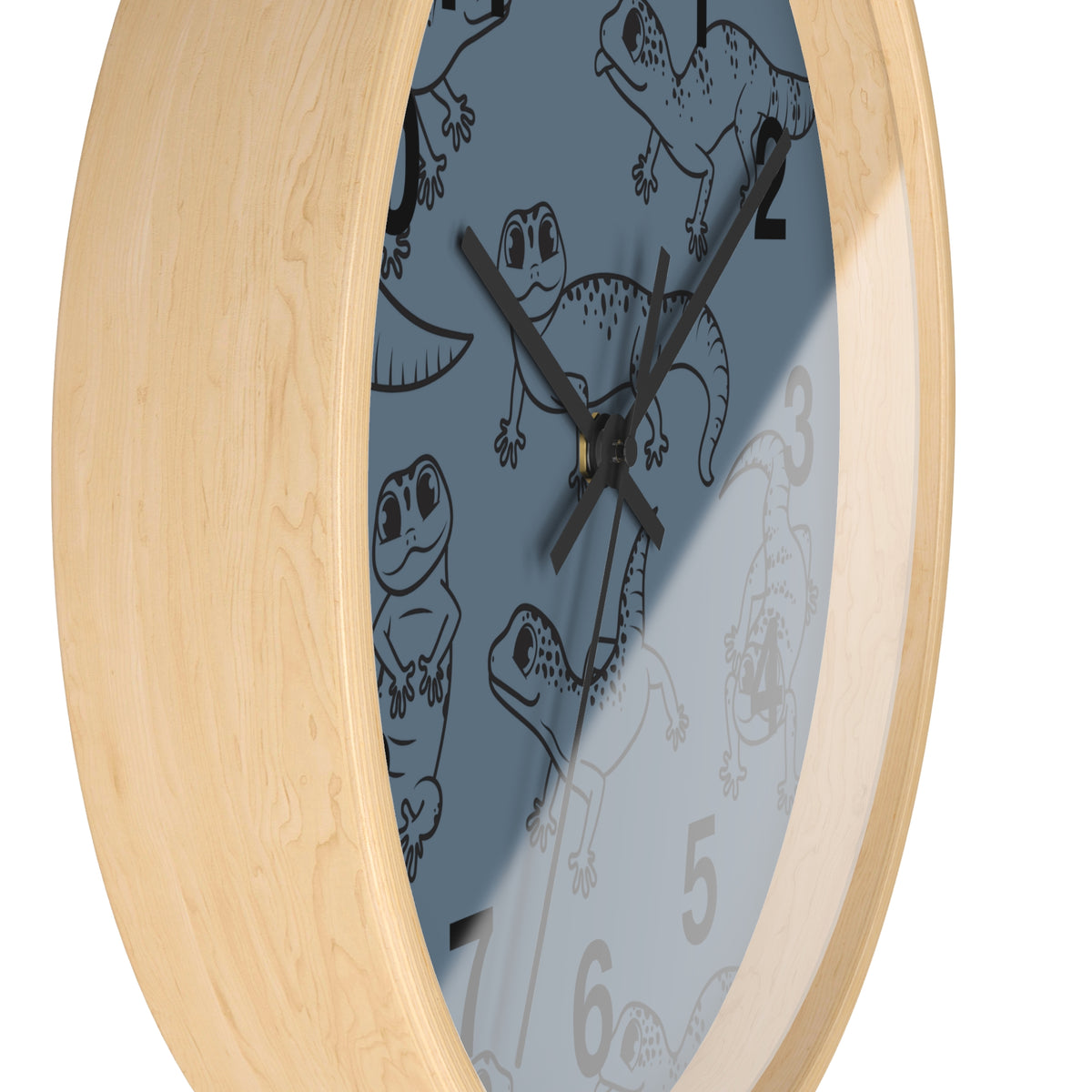 Playful Geckos 10" Wooden Wall Clock