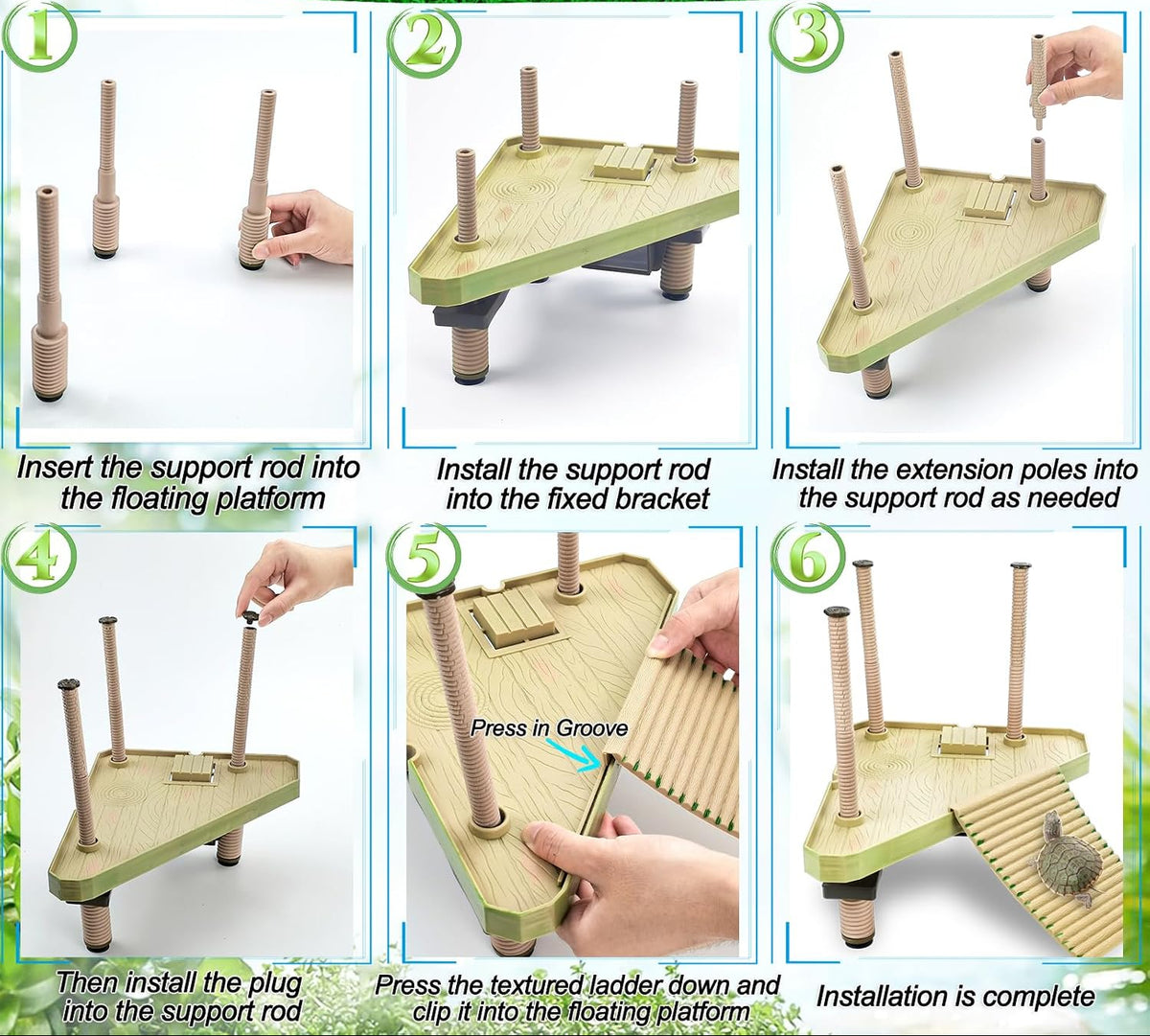 Floating Turtle Pier Basking Platform & Ramp – Self-Leveling Aquatic Dock