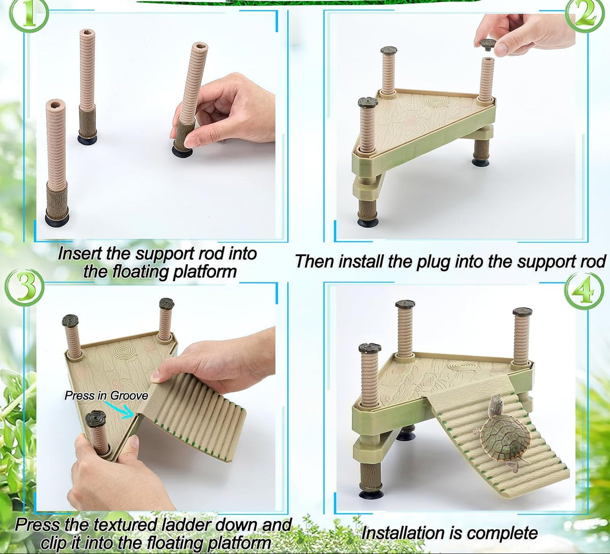 Floating Turtle Pier Basking Platform & Ramp – Self-Leveling Aquatic Dock
