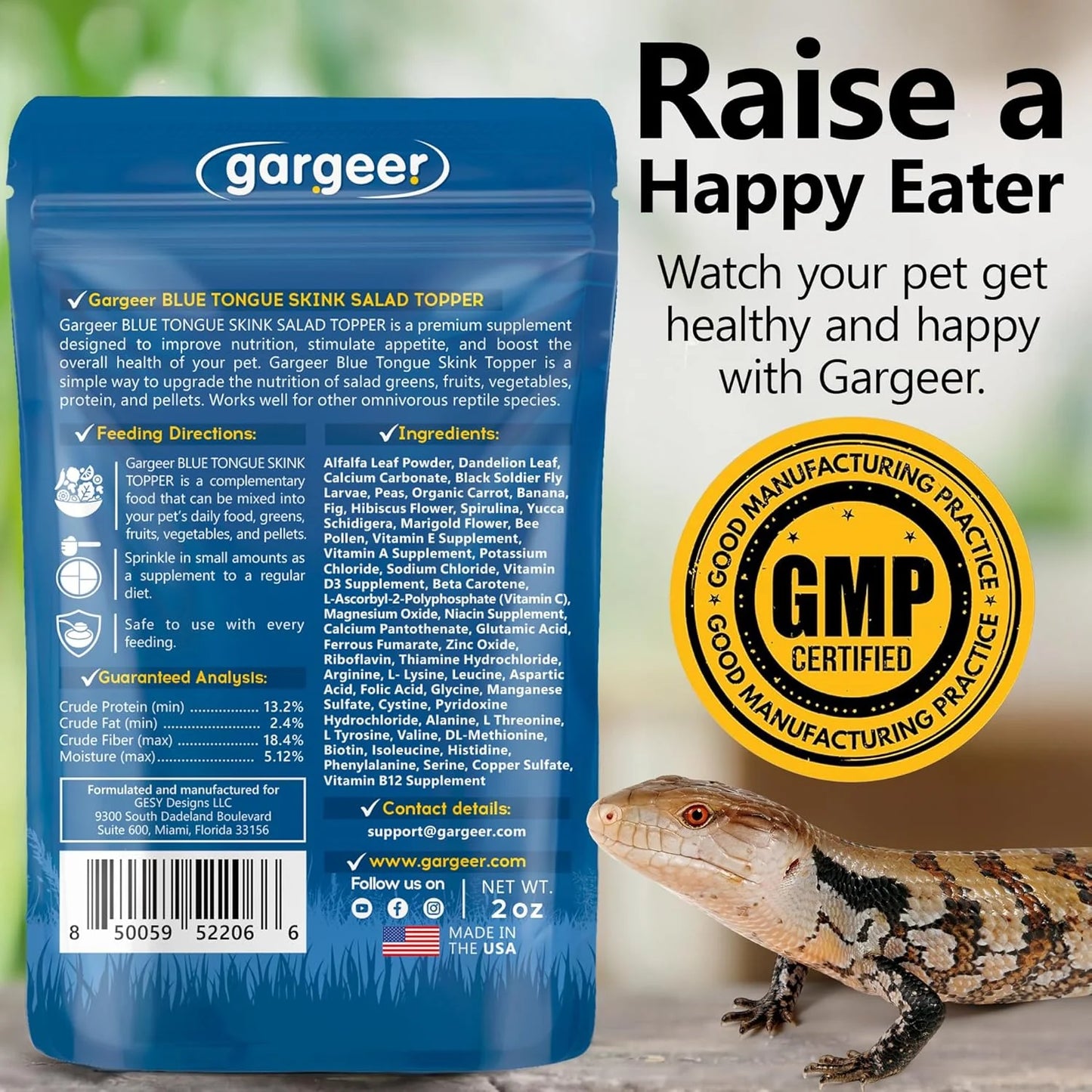 Gargeer Blue Tongue Skink Salad Topper