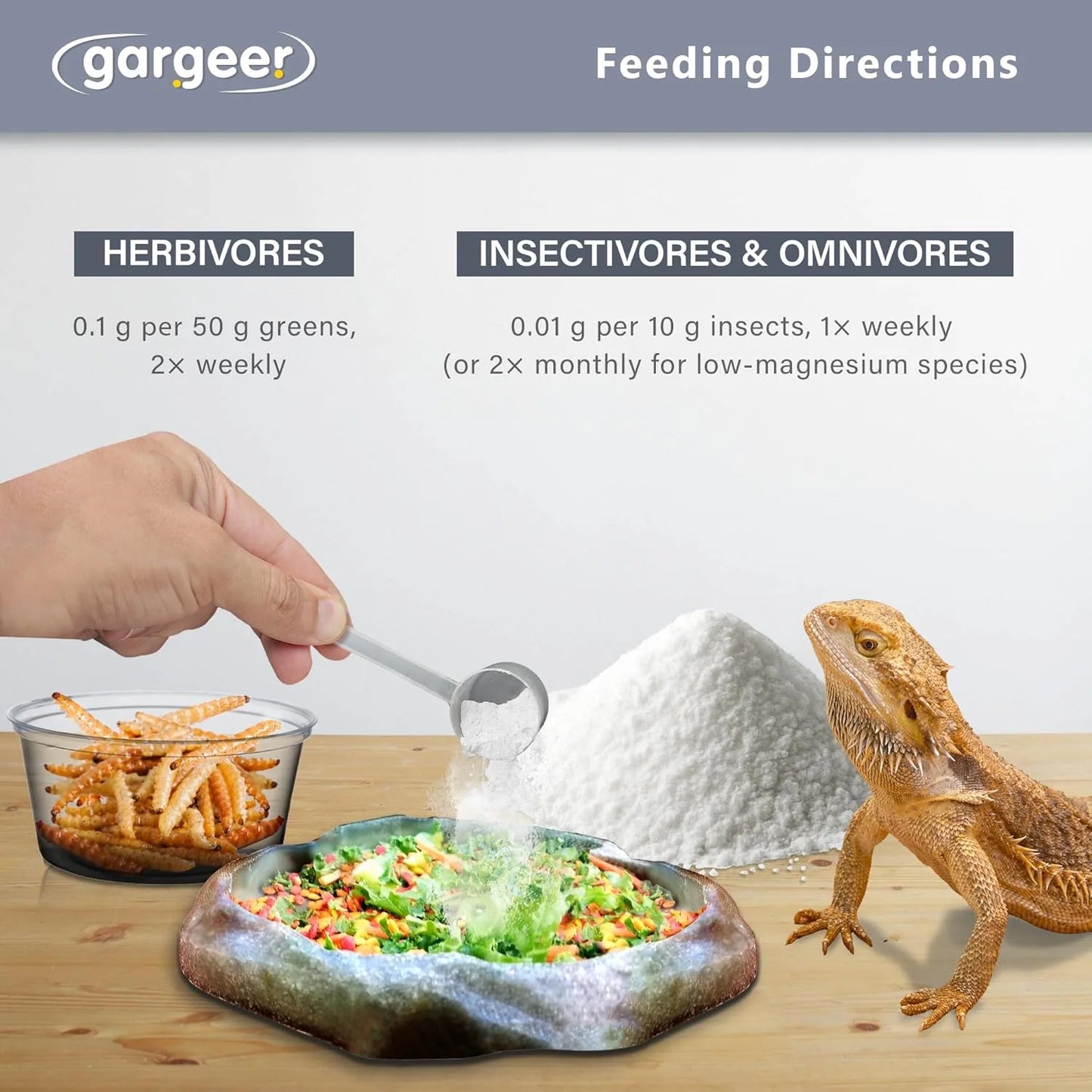 Gargeer Magnesium+ with Calcium Reptile Supplement