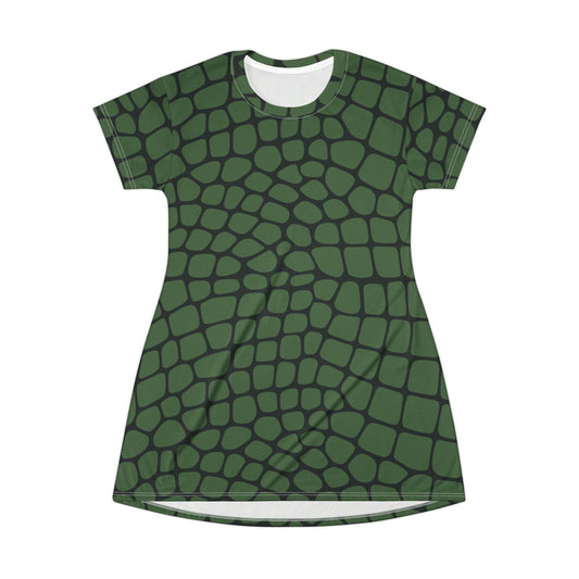 Emerald Reptile Scale T-Shirt Dress