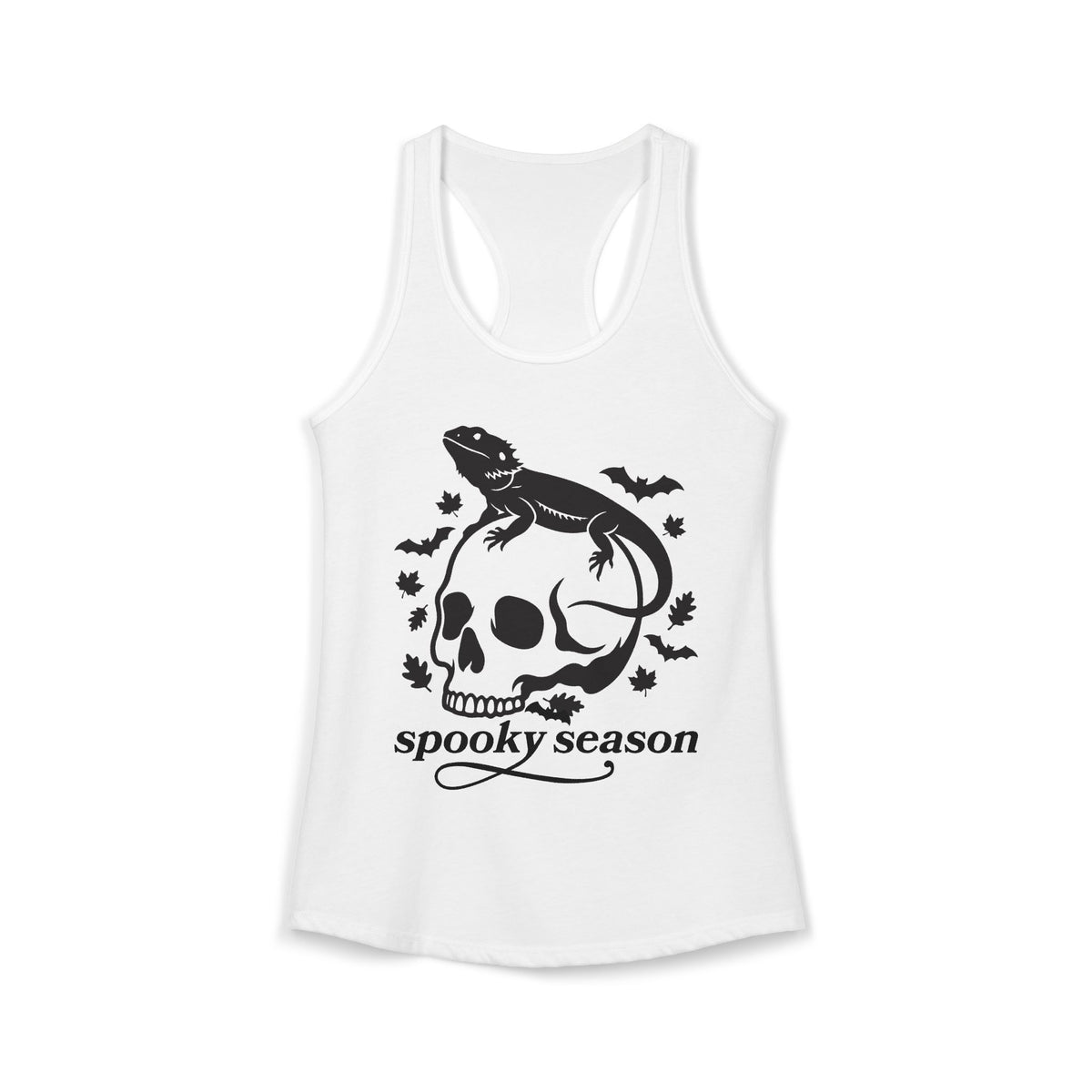 "Spooky Season" Bearded Dragon Skull Racerback Tank