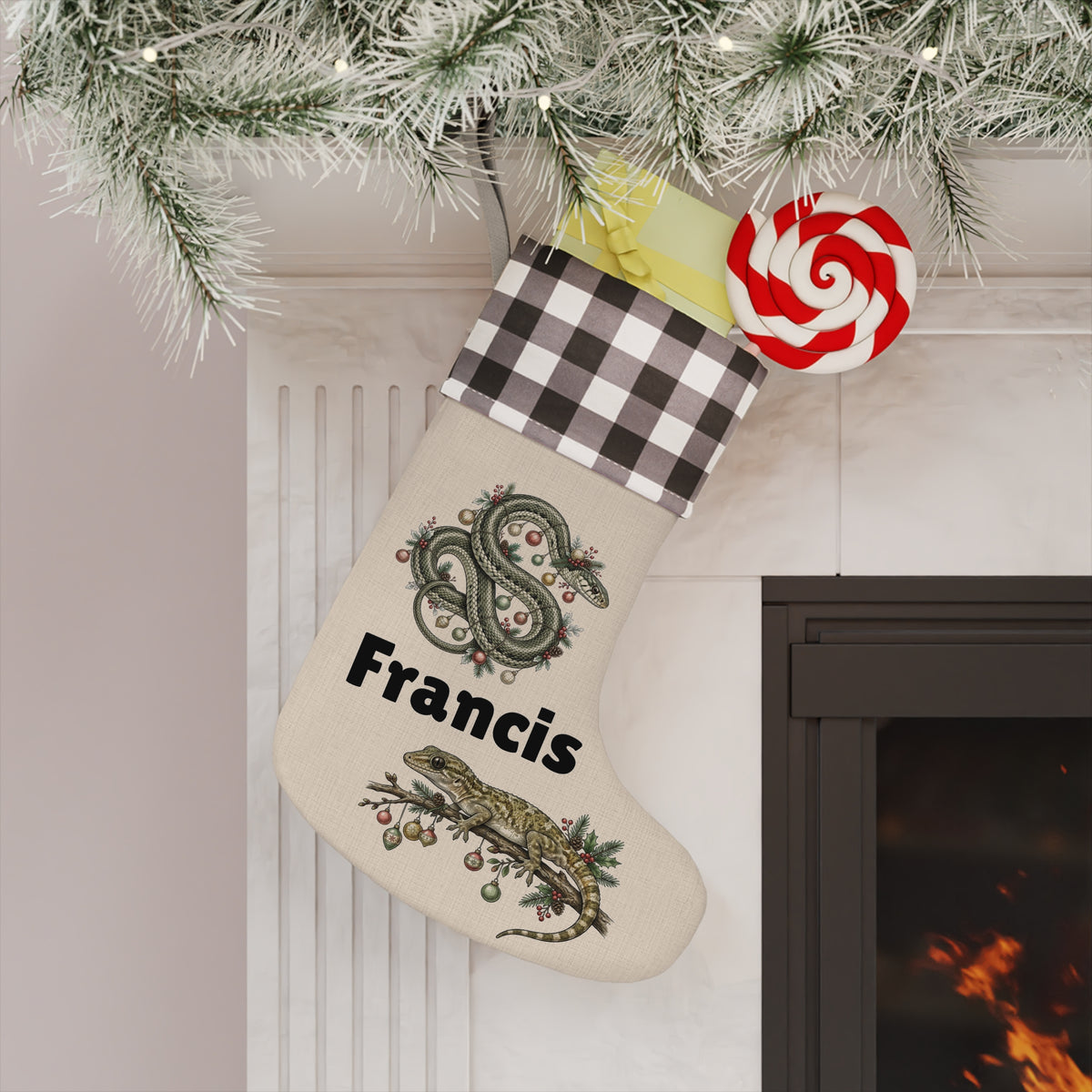 Personalized Plaid Cuff Holiday Stocking