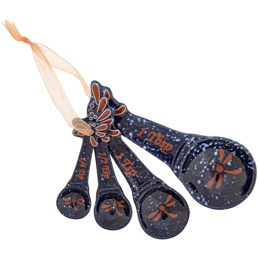 Midnight Dragonfly Ceramic Measuring Spoon Set (Set of 4)