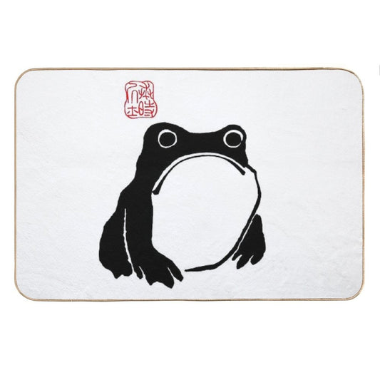 Unimpressed Frog Japanese Woodblock Matsumoto Hoji Bath Mat