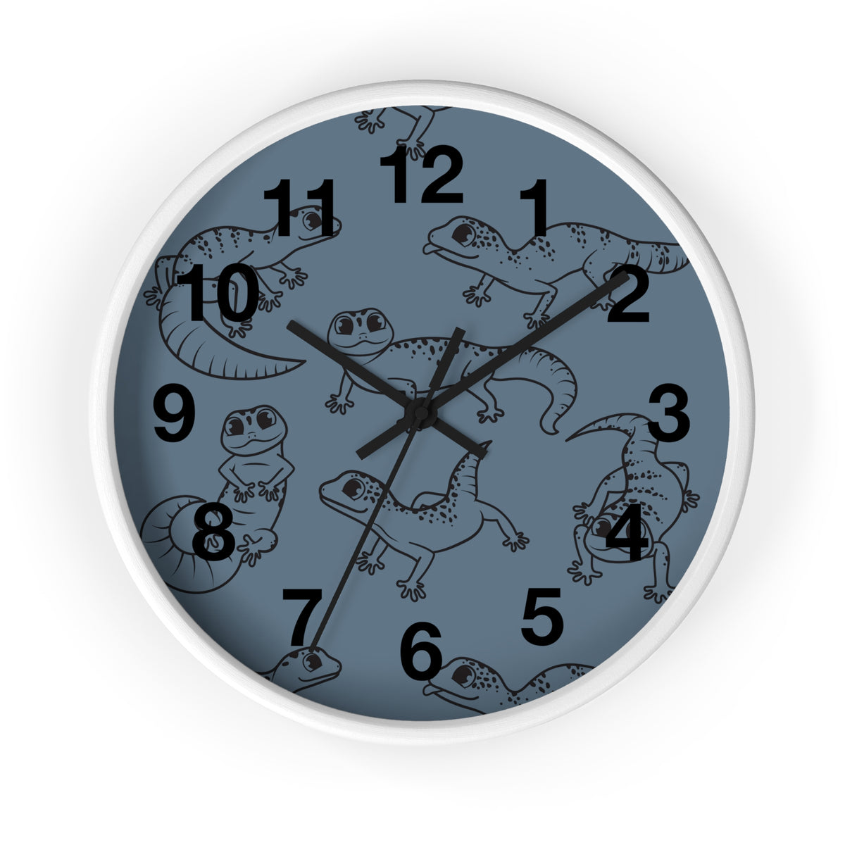 Playful Geckos 10" Wooden Wall Clock